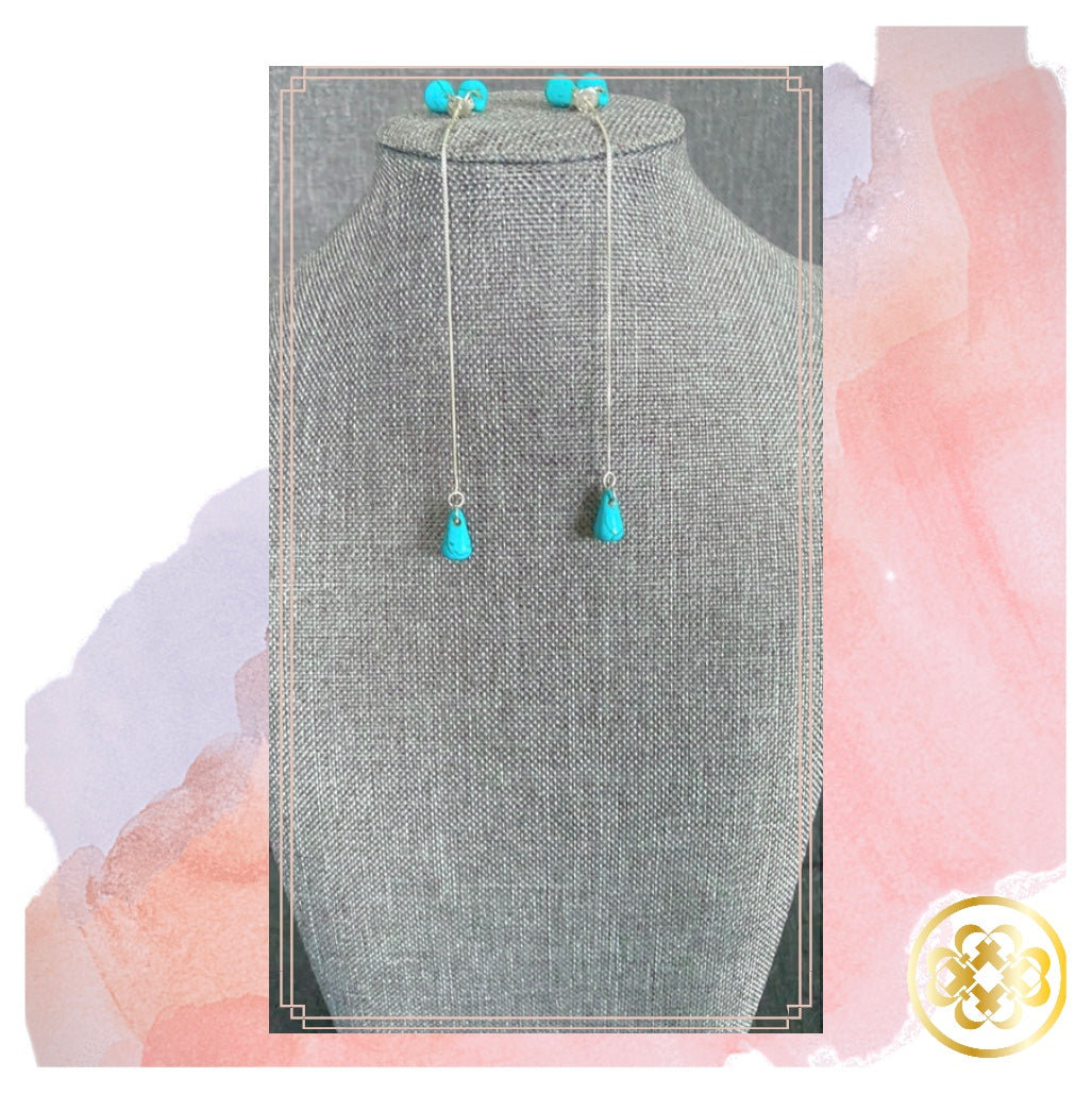 The Tosin Turquoise and Sterling Silver threader Earrings
