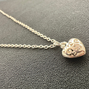 Filigree Heart Necklace and Earring Set