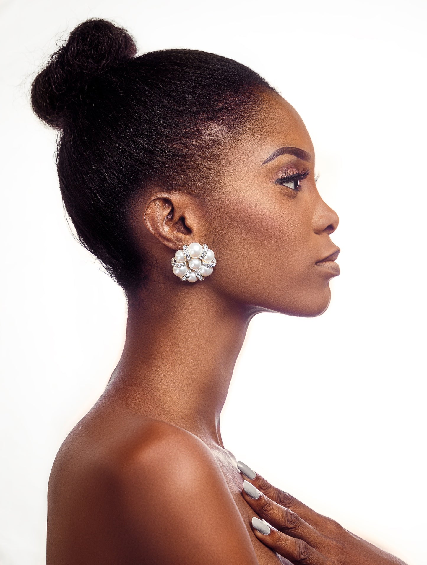 Lulu Pearl Cluster and Sterling Silver Clip-On Earrings