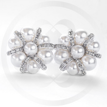 Load image into Gallery viewer, Lulu Pearl Cluster and Sterling Silver Clip-On Earrings