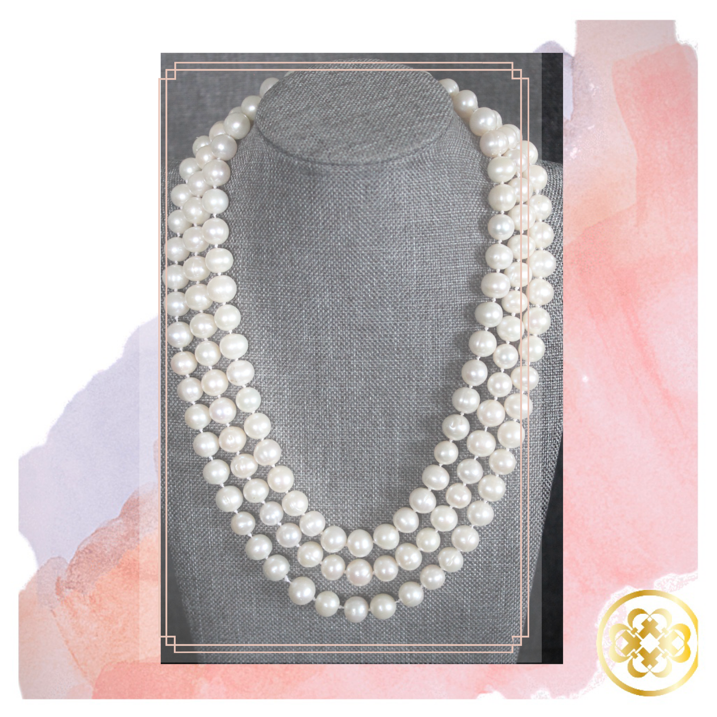 Marian 3 strand individually clasped Pearl Necklace