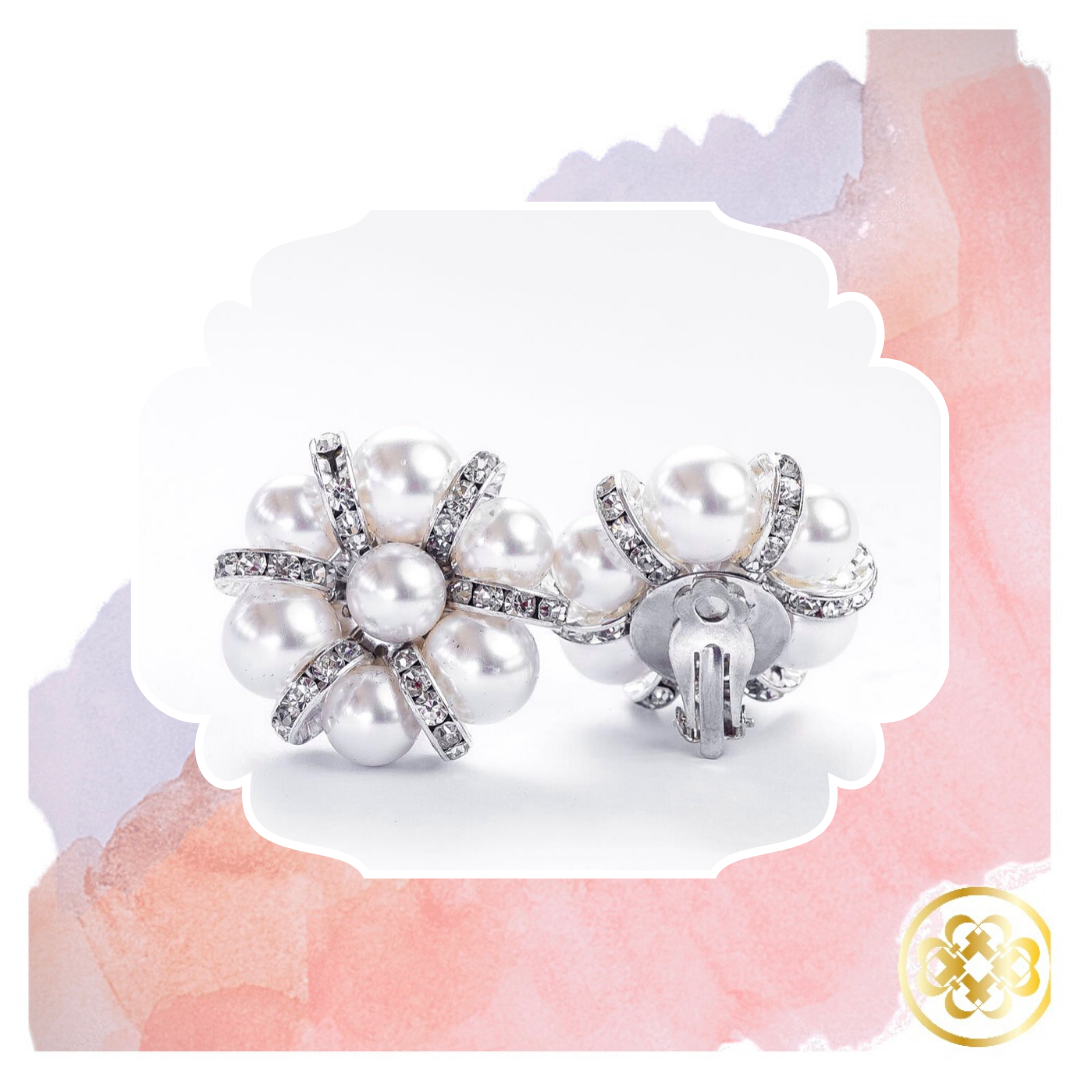 Lulu Pearl Cluster and Sterling Silver Clip-On Earrings