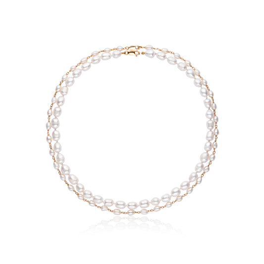 Mofeyisayo Double Strand Pearl Necklace