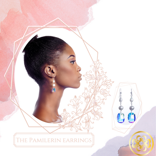 Pamilerin Pearl, Swarovski and Sterling Silver Earrings