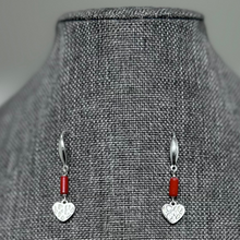 Load image into Gallery viewer, L-O-V-E Heart Crystal &amp; Coral Necklace and Earring Set