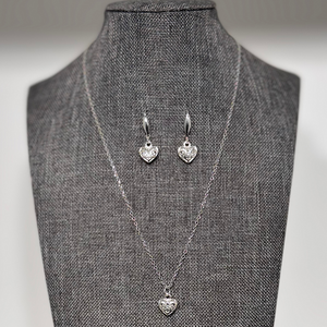 Filigree Heart Necklace and Earring Set
