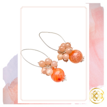 Load image into Gallery viewer, Mojisola Sponge Quarts and Sunstone Sterling Silver Earrings