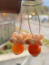 Load image into Gallery viewer, Mojisola Sponge Quarts and Sunstone Sterling Silver Earrings