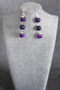 Purple Quartz and Silver Earrings
